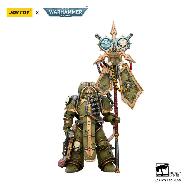 Колекційна фігурка Warhammer 40,000 Death Guard Plague Marine lcon bearer. Чумний ікононосець гвардії смерті 1/18 JoyToy..