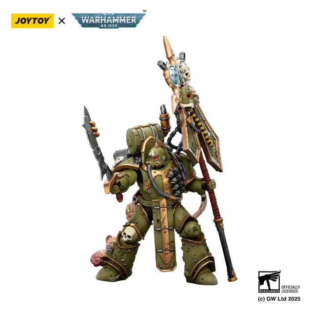 Колекційна фігурка Warhammer 40,000 Death Guard Plague Marine lcon bearer. Чумний ікононосець гвардії смерті 1/18 JoyToy.. - Зображення 3