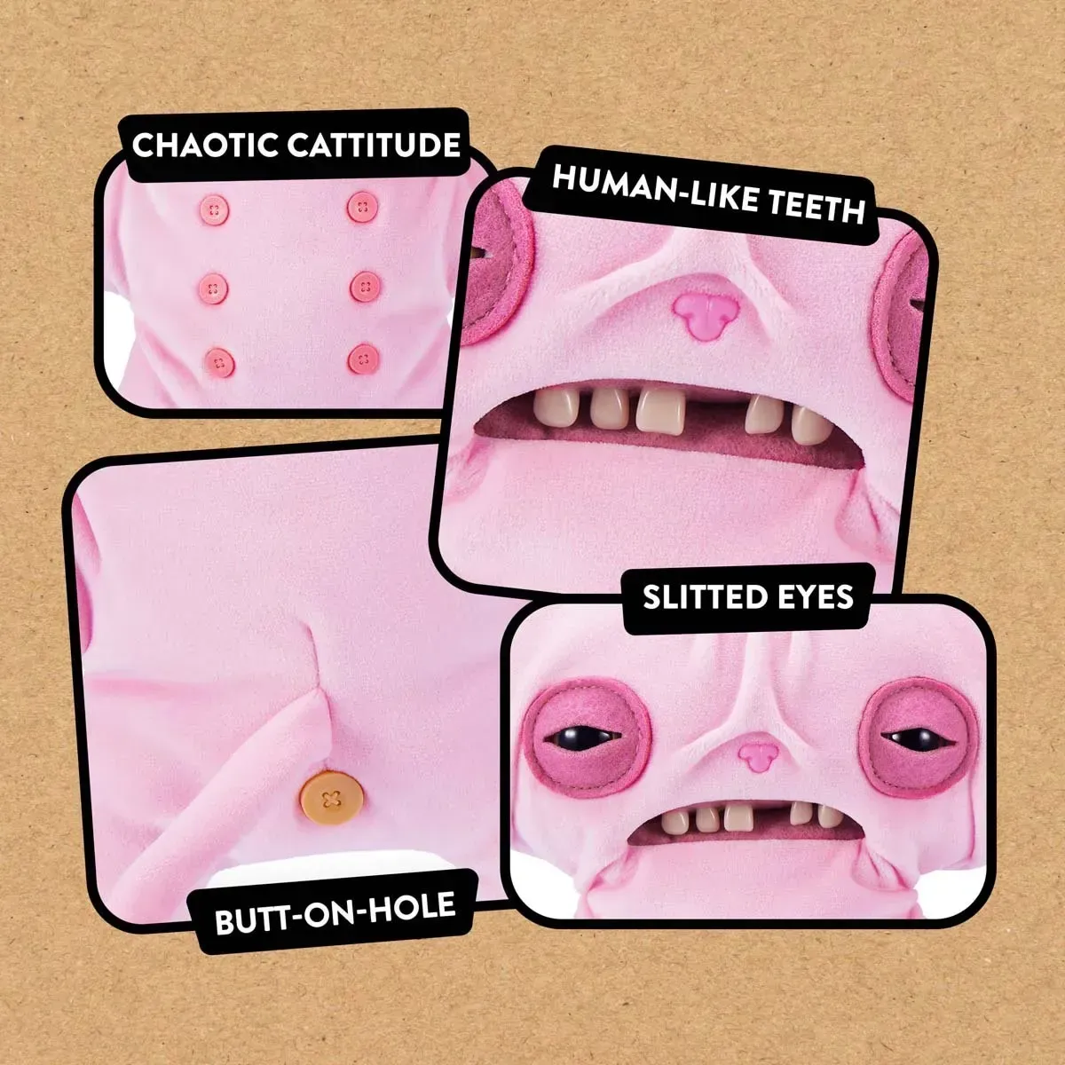 М'яка іграшка Fuggler Alley Cats Wrinkle McStinkles Фаглер Вуличні Коти Сфінкс. - Зображення 3